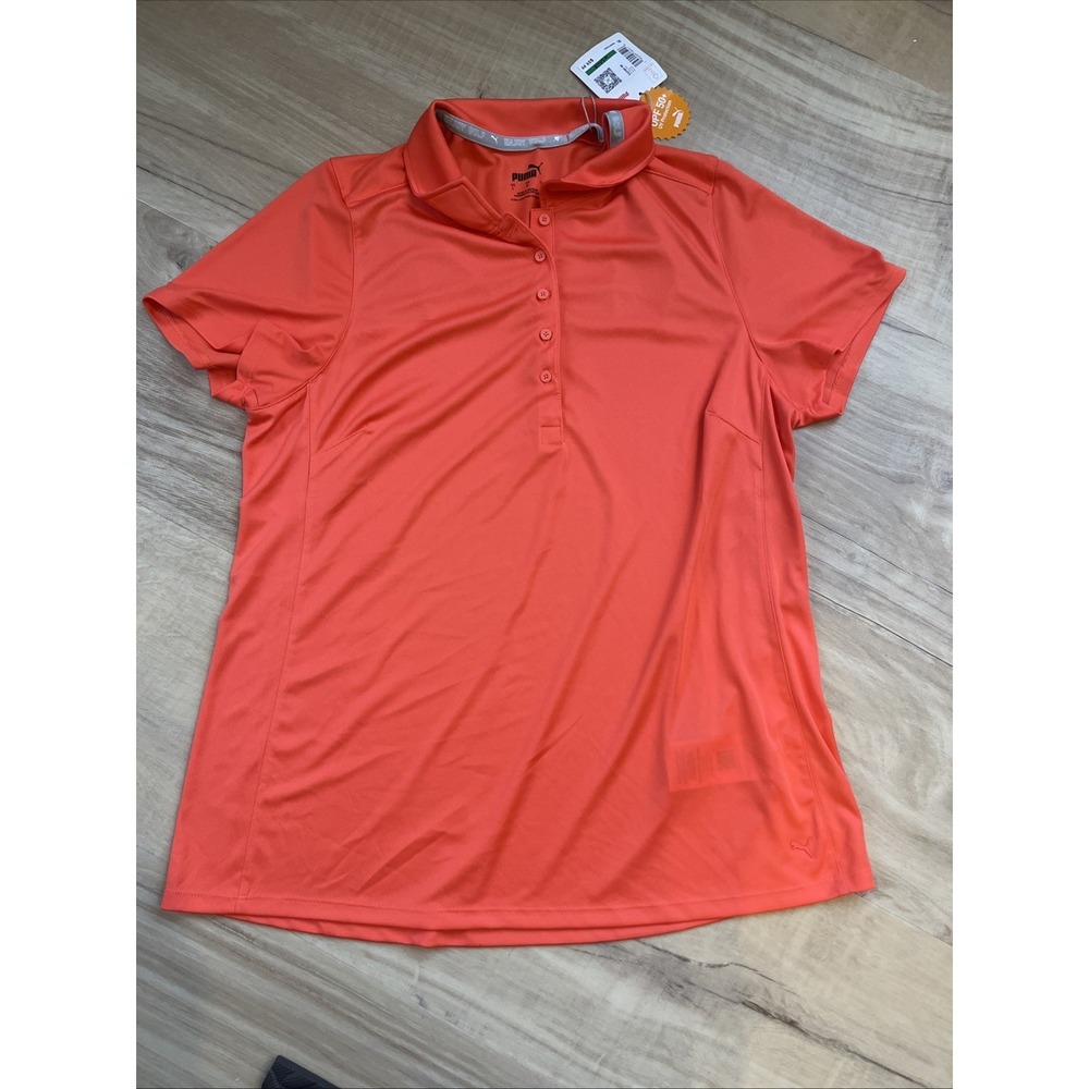 Puma Women's Gamer Polo‎ Size L, Melon, Spring, Golf, preppy, country club